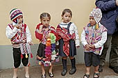 Agua Calientes, National festivity celebrations, young boys and girls in traditional costumes 